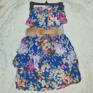 Poetry Clothing Strapless Sundress w/ removable belt, S